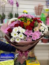 Букет цветов из:  Розы, Хризантемы и Альстромерии #REPLACE_PRED# Луковской