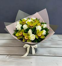 Букет цветов из:  Орхидеи и Розы в Луковской