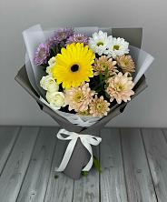 Букет цветов из:  Розы, Герберы и Хризантемы в Луковской