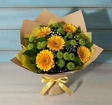 Букет цветов из:  Герберы и Хризантемы в Луковской