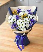 Букет цветов из:  Розы, Ирисы и Хризантемы в Луковской