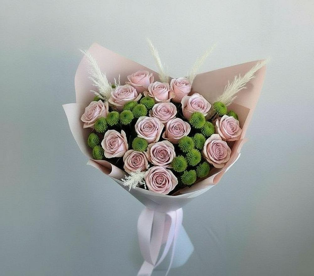 Букет цветов из: Розы и Хризантемы в Луковской