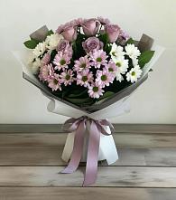 Букет цветов из:  Хризантемы и Розы в Луковской