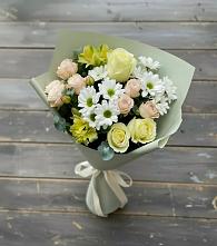 Букет цветов из:  Альстромерии, Розы и Хризантемы в Луковской