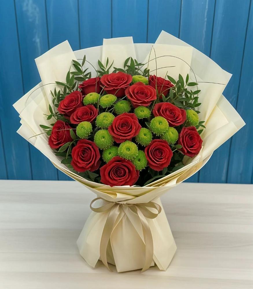 Букет цветов из: Розы и Хризантемы в Луковской