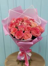 Букет 15 Розовых роз Равель в Луковской