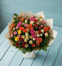 Букет Микс из разноцветных кустовых роз #REPLACE_PRED# Луковской